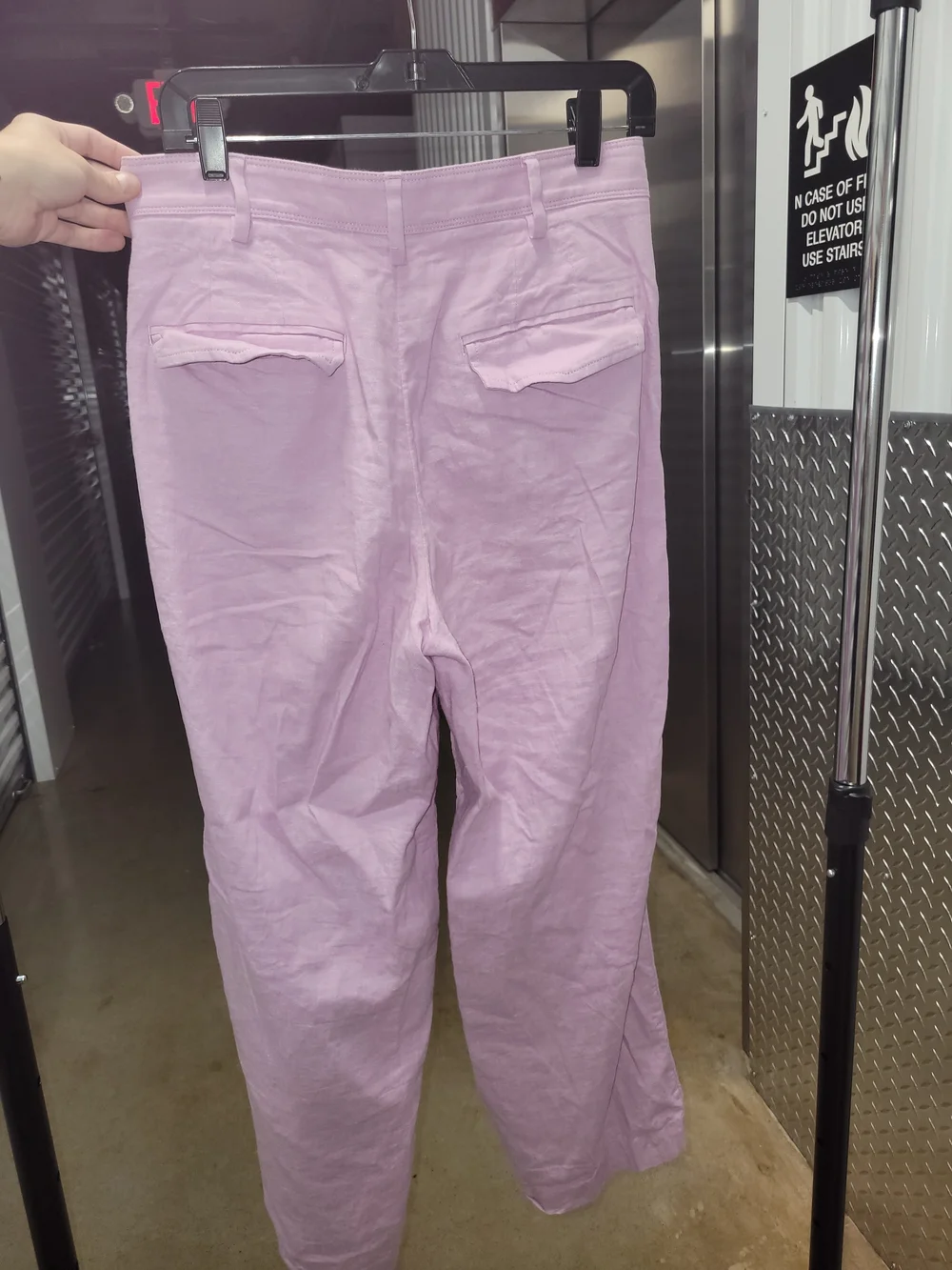 Banana Republic linen-blend pleated trouser pink lavender Purple